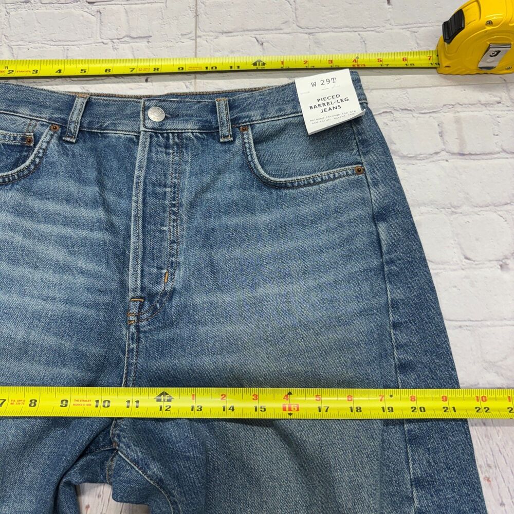 NWT Madewell Women Pieced Barrel Leg Jeans Size 29T 29 Tall Denim D125 -9 - Picture 3 of 16